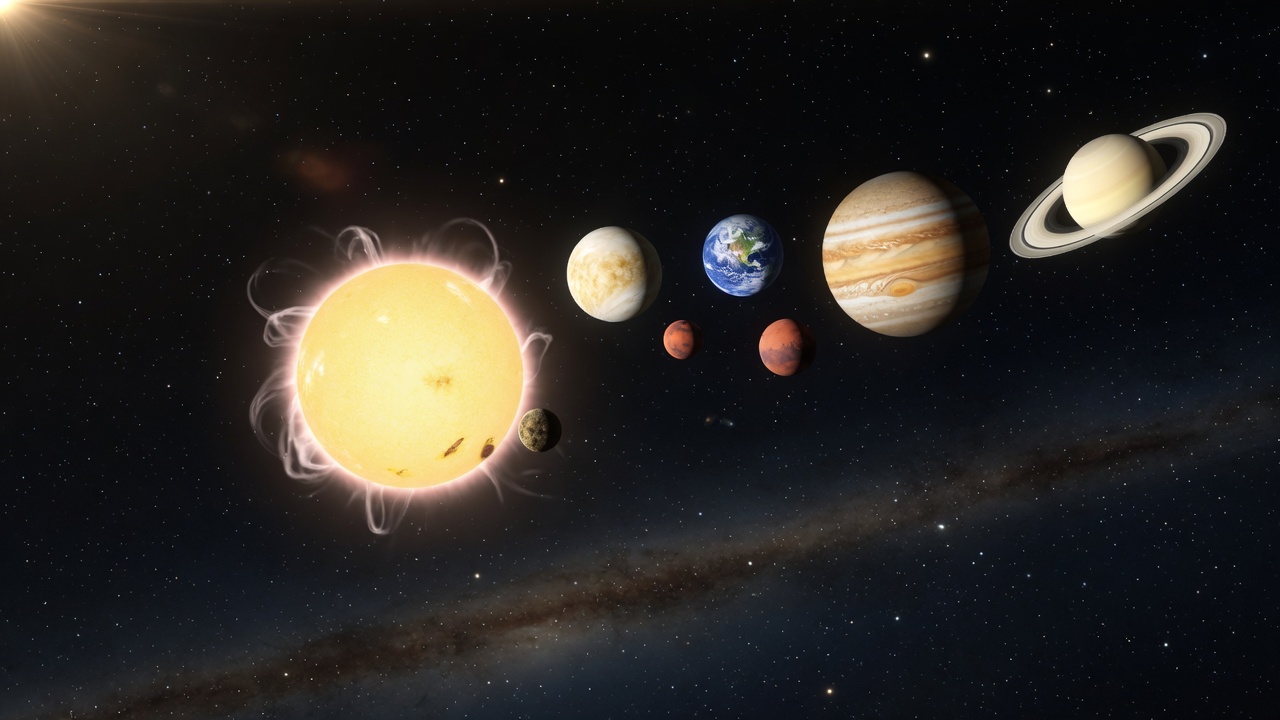 The Sun and planets of the solar system