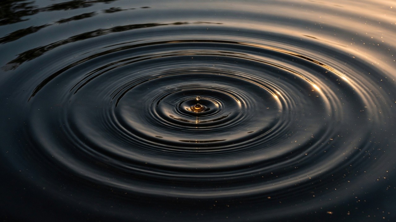 Ripples spreading across water